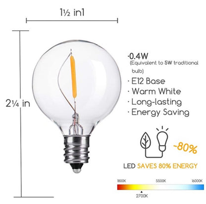 G40 LED Warm White Replacement Bulbs