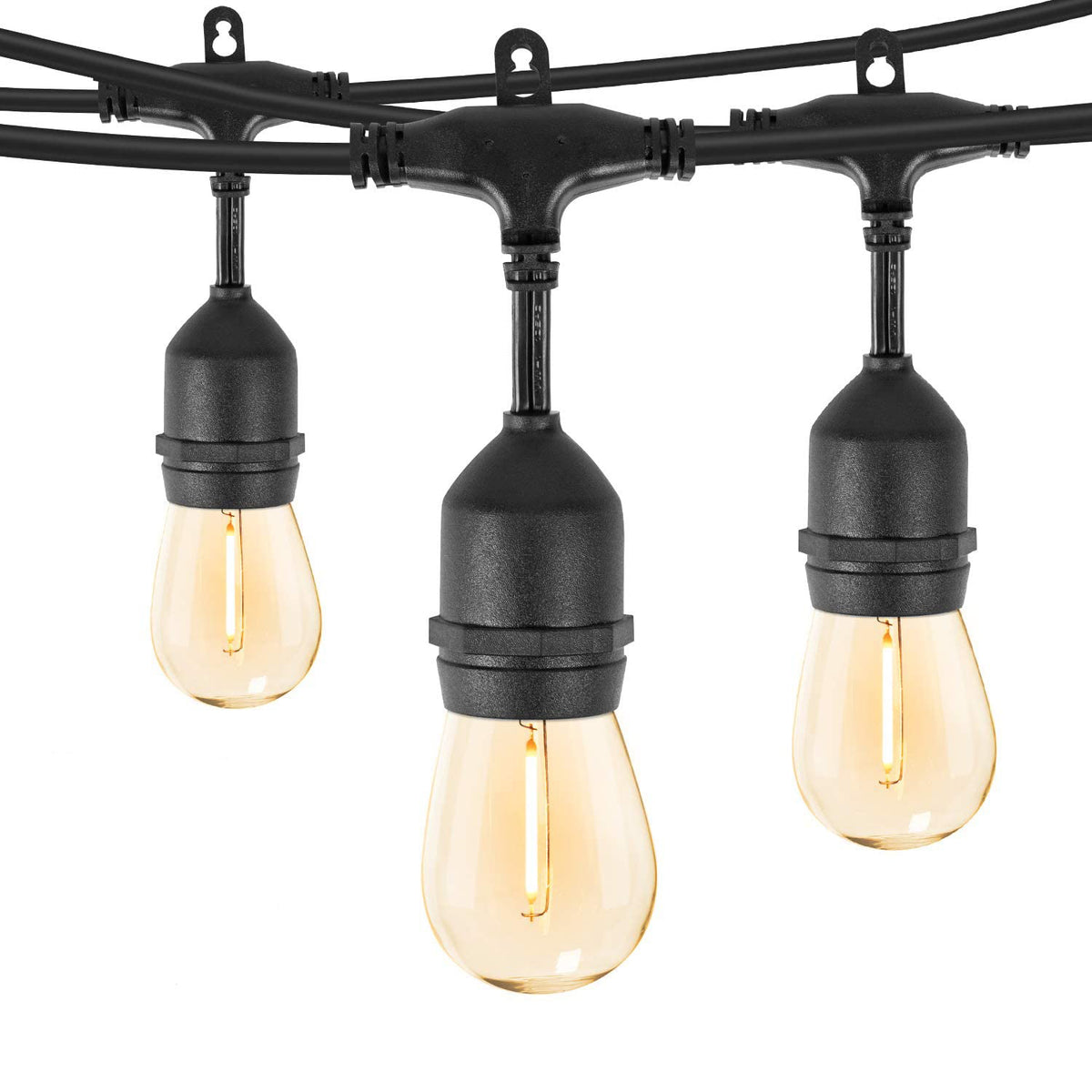 48' LED Patio Light Set - 24 Bulbs - 24" Spacing Between Bulbs